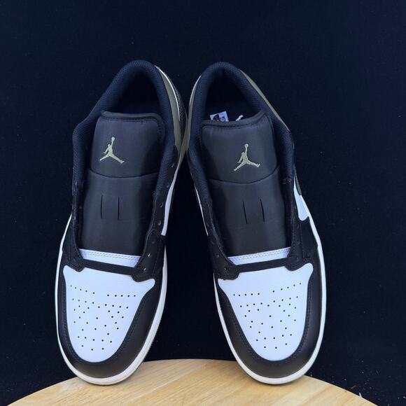 Nike Air Jordan 1 Low Black Toe Medium Olive 553558-092 Men's Size 12 New - Picture 9 of 9